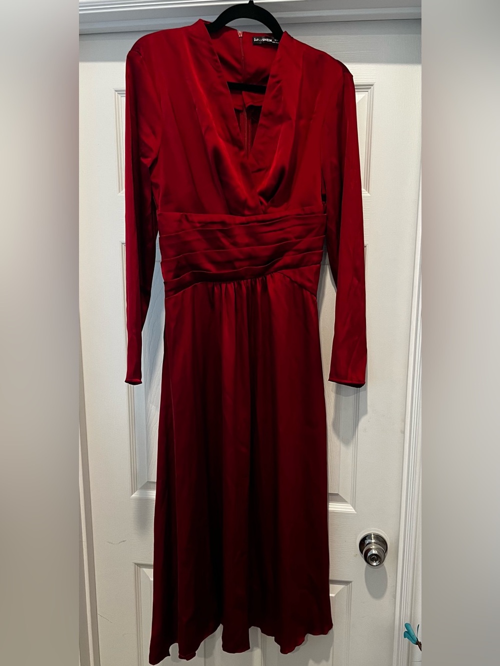 SHEIN Deep Red Long Sleeve Dress - Picture 3 of 6